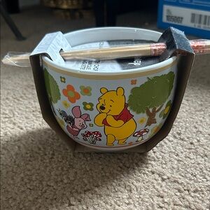 Winnie the Pooh Ceramic Bowl with chopsticks